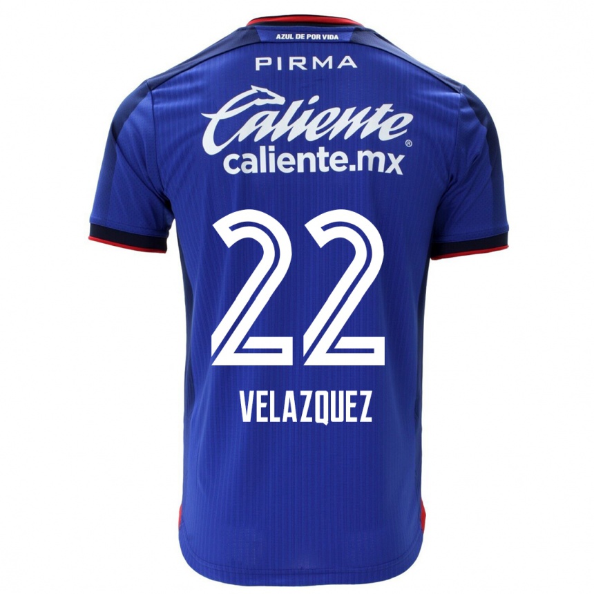 Hombre Fútbol Camiseta Hireri Velazquez #22 Azul 1ª Equipación 2023/24 México