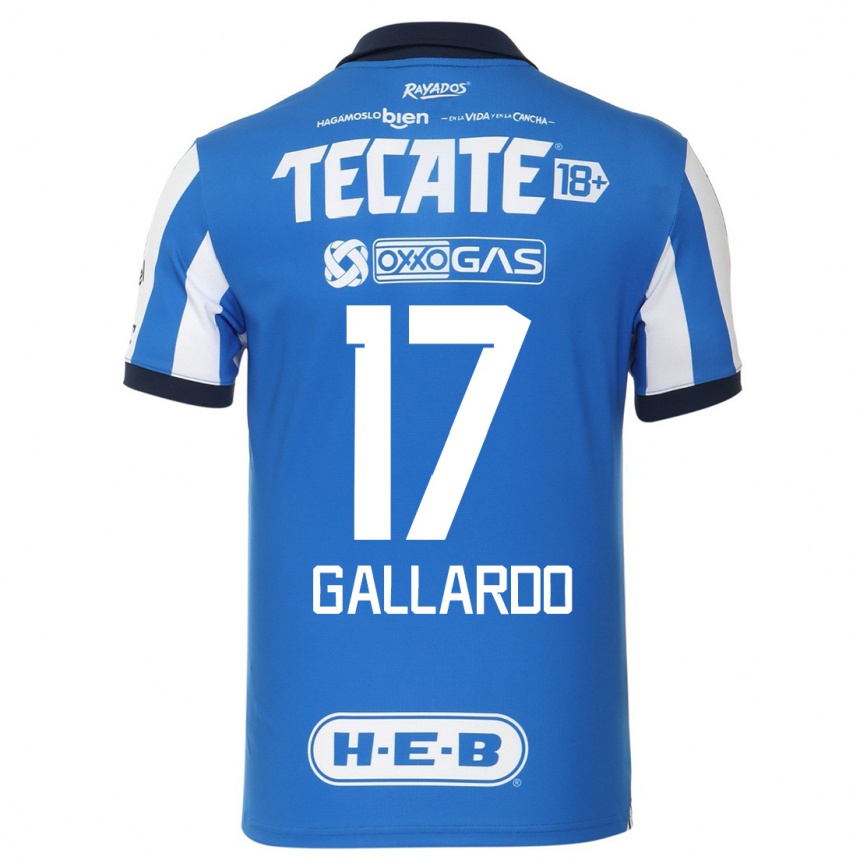 Hombre Fútbol Camiseta Jesus Gallardo #17 Azul Blanco 1ª Equipación 2023/24 México