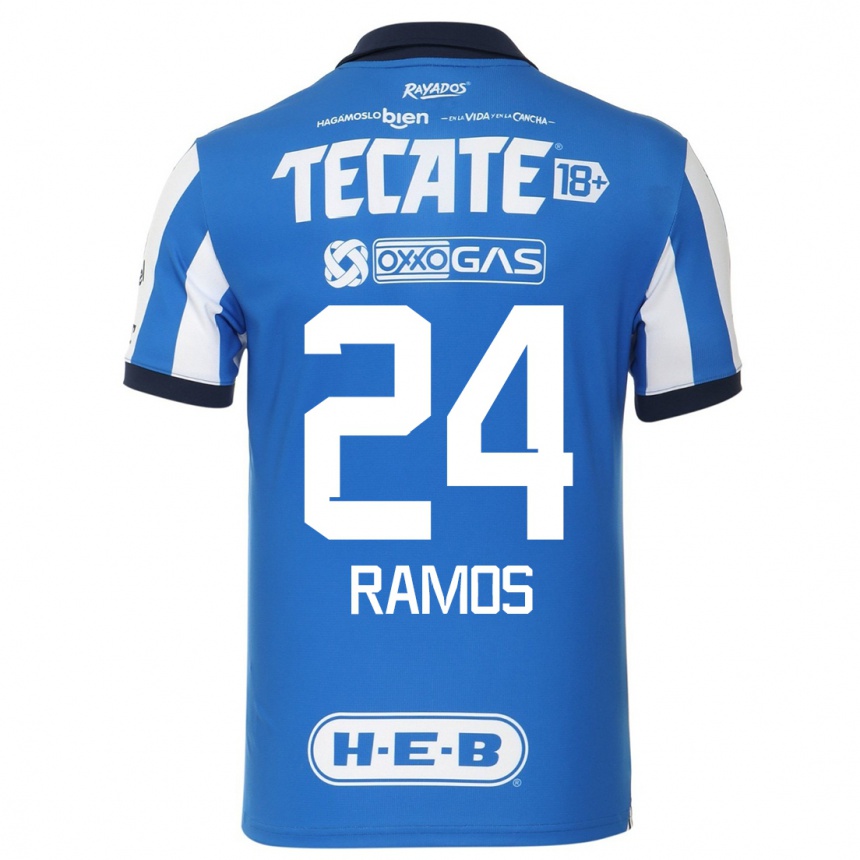 Hombre Fútbol Camiseta Cesar Ramos #24 Azul Blanco 1ª Equipación 2023/24 México