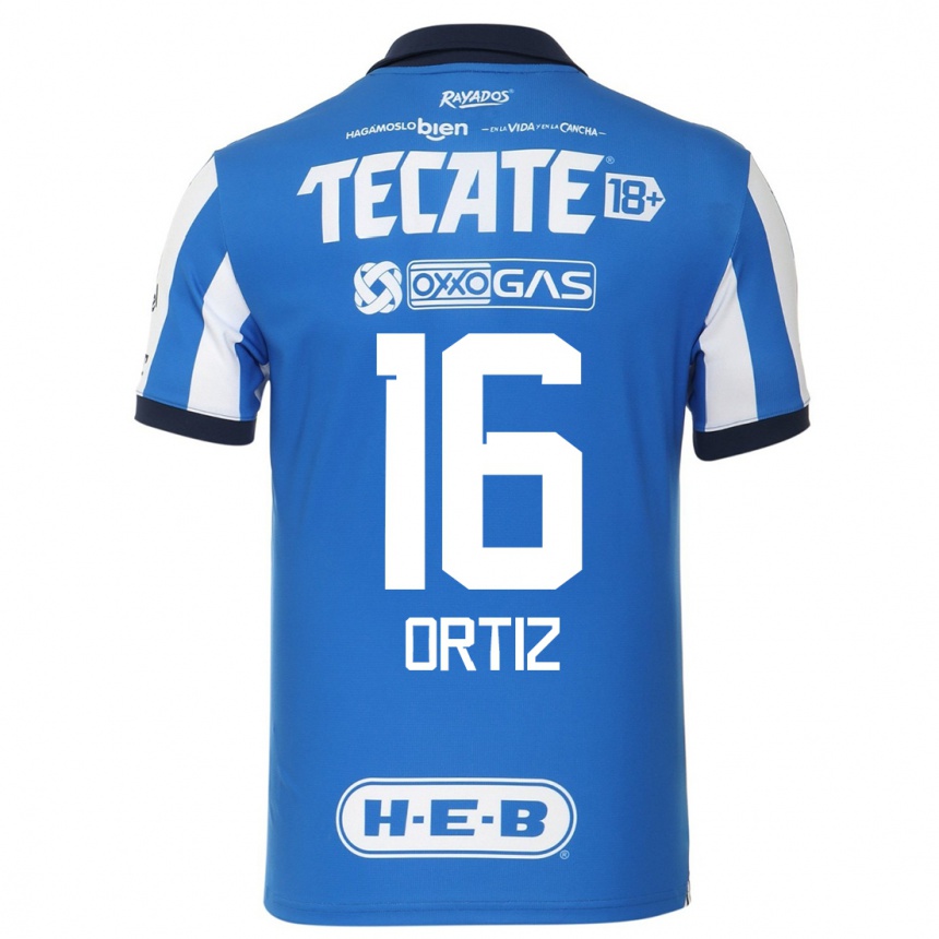 Hombre Fútbol Camiseta Celso Ortiz #16 Azul Blanco 1ª Equipación 2023/24 México