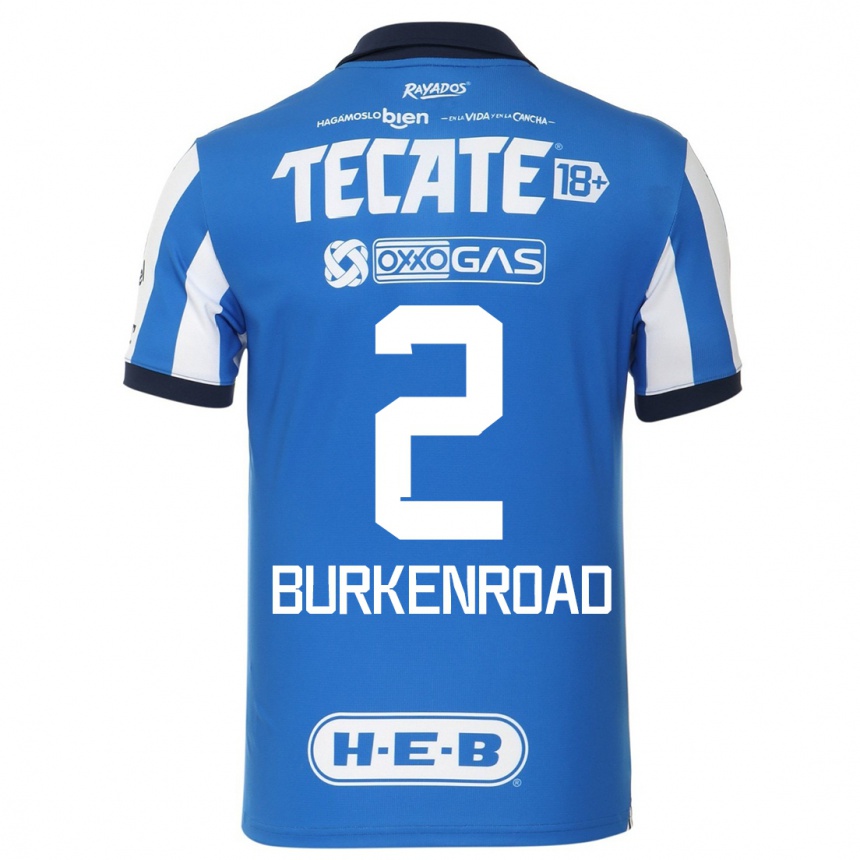 Hombre Fútbol Camiseta Christina Burkenroad #2 Azul Blanco 1ª Equipación 2023/24 México