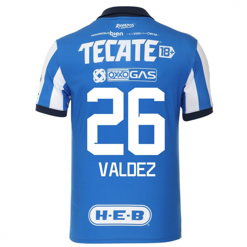 Hombre Fútbol Camiseta Valeria Valdez #26 Azul Blanco 1ª Equipación 2023/24 México