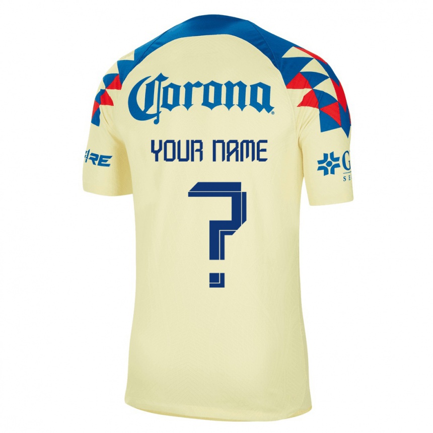 Hombre Fútbol Camiseta Su Nombre #0 Amarillo 1ª Equipación 2023/24 México