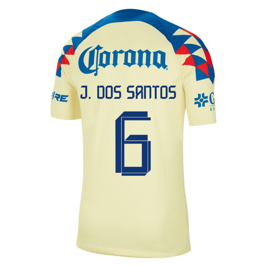 Hombre Fútbol Camiseta Jonathan Dos Santos #6 Amarillo 1ª Equipación 2023/24 México