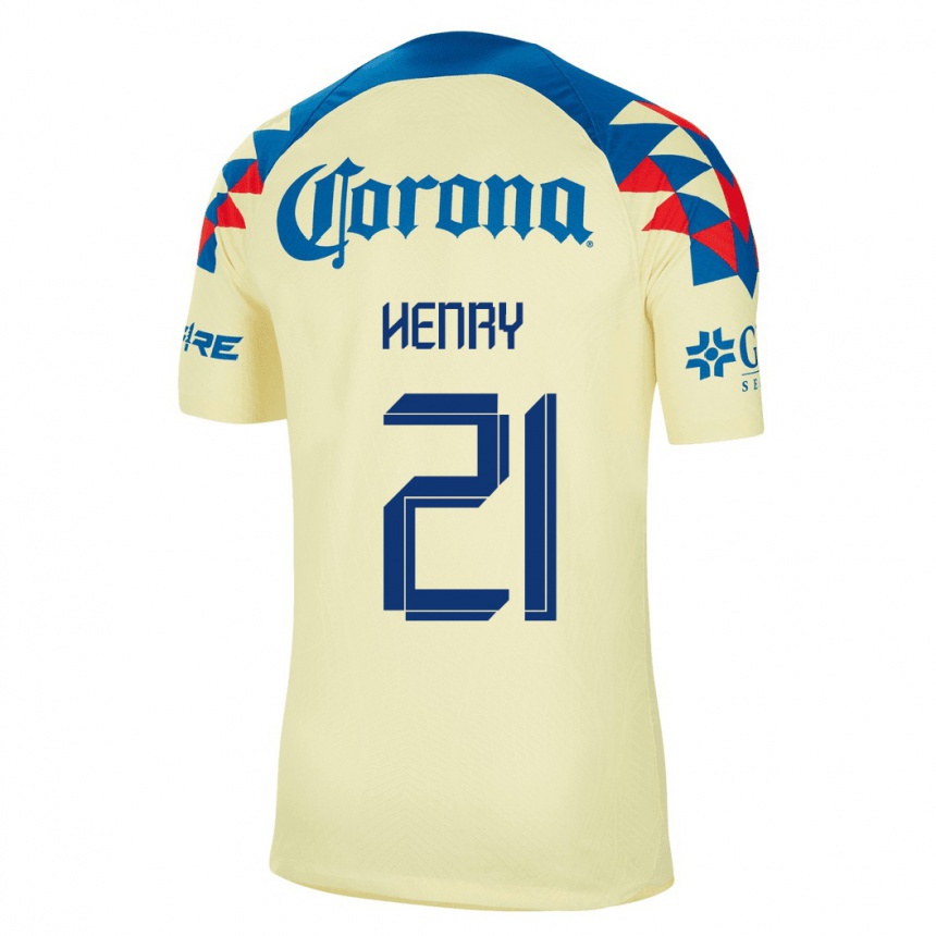 Hombre Fútbol Camiseta Henry Martin #21 Amarillo 1ª Equipación 2023/24 México