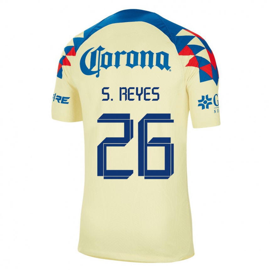 Hombre Fútbol Camiseta Salvador Reyes #26 Amarillo 1ª Equipación 2023/24 México