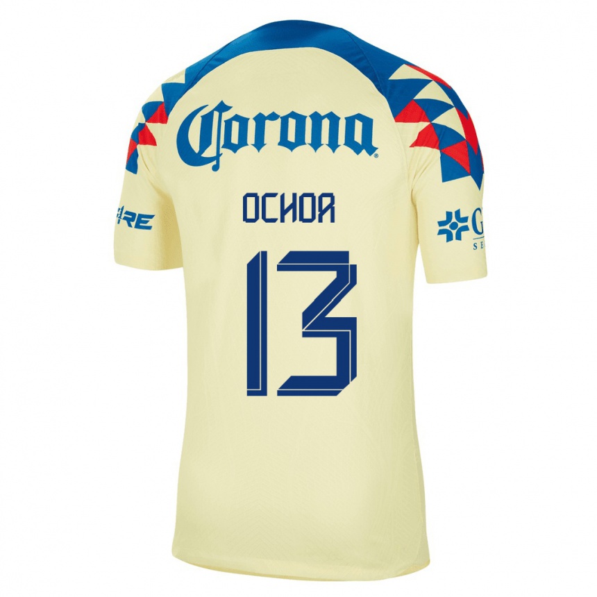 Hombre Fútbol Camiseta Guillermo Ochoa #13 Amarillo 1ª Equipación 2023/24 México
