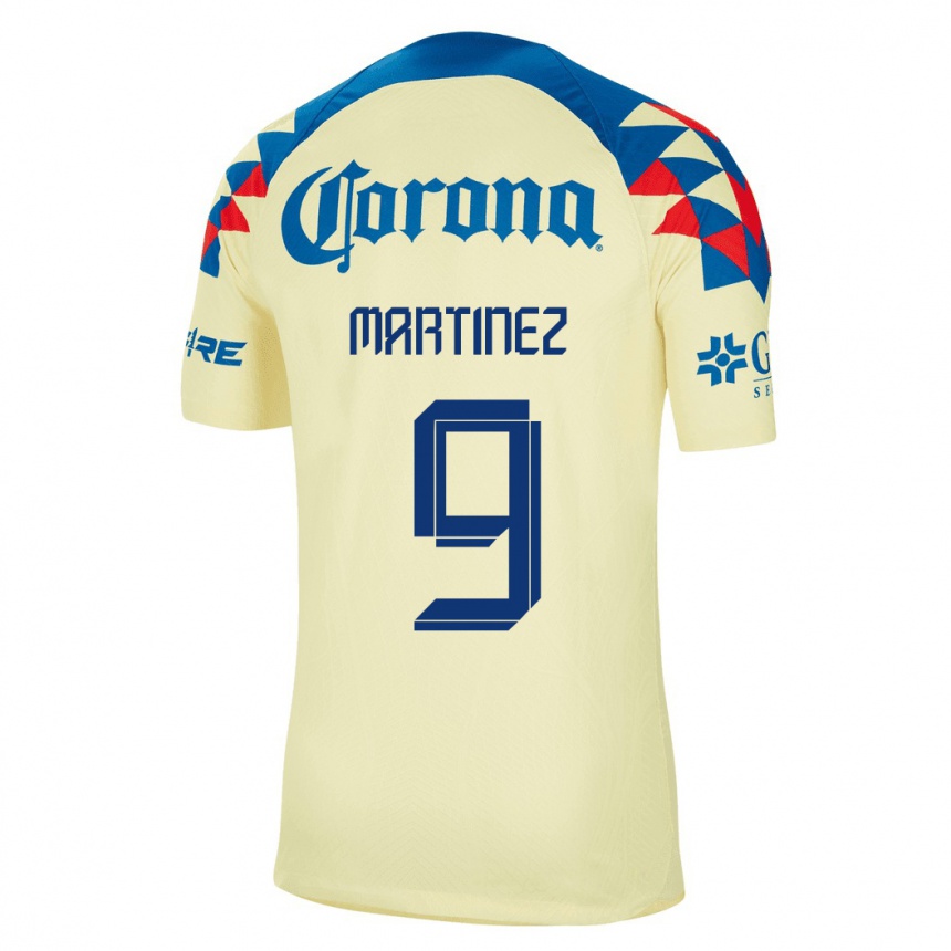 Hombre Fútbol Camiseta Katty Martinez #9 Amarillo 1ª Equipación 2023/24 México