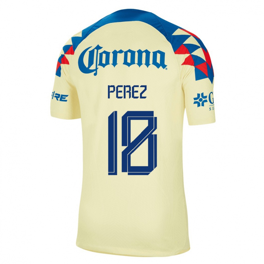 Hombre Fútbol Camiseta Amanda Perez #18 Amarillo 1ª Equipación 2023/24 México