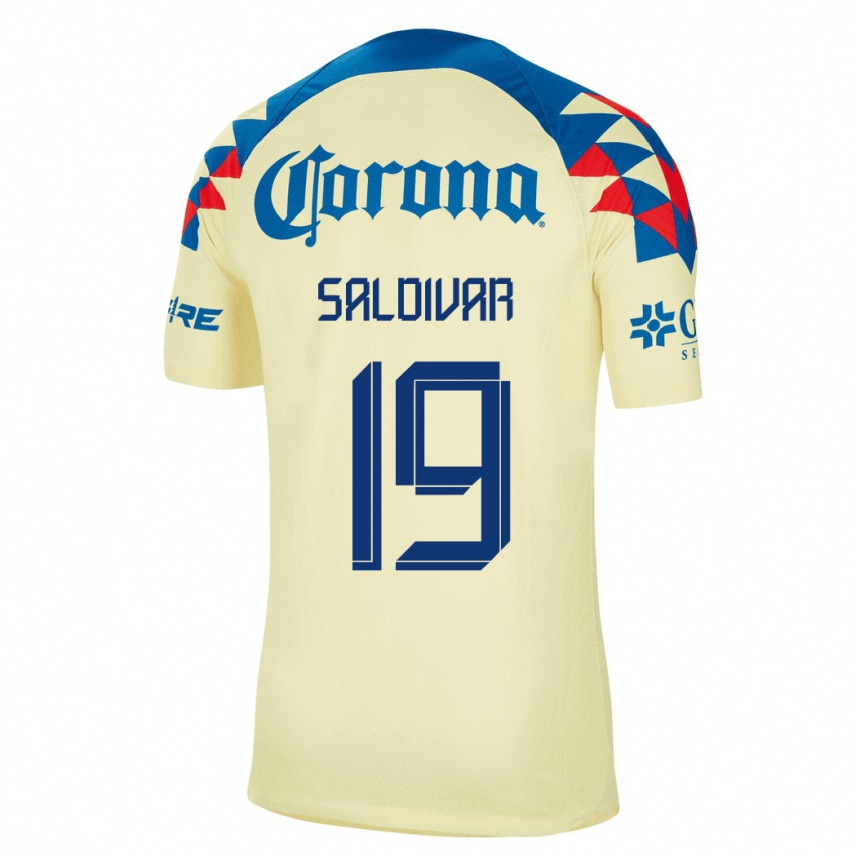 Hombre Fútbol Camiseta Montserrat Saldivar #19 Amarillo 1ª Equipación 2023/24 México