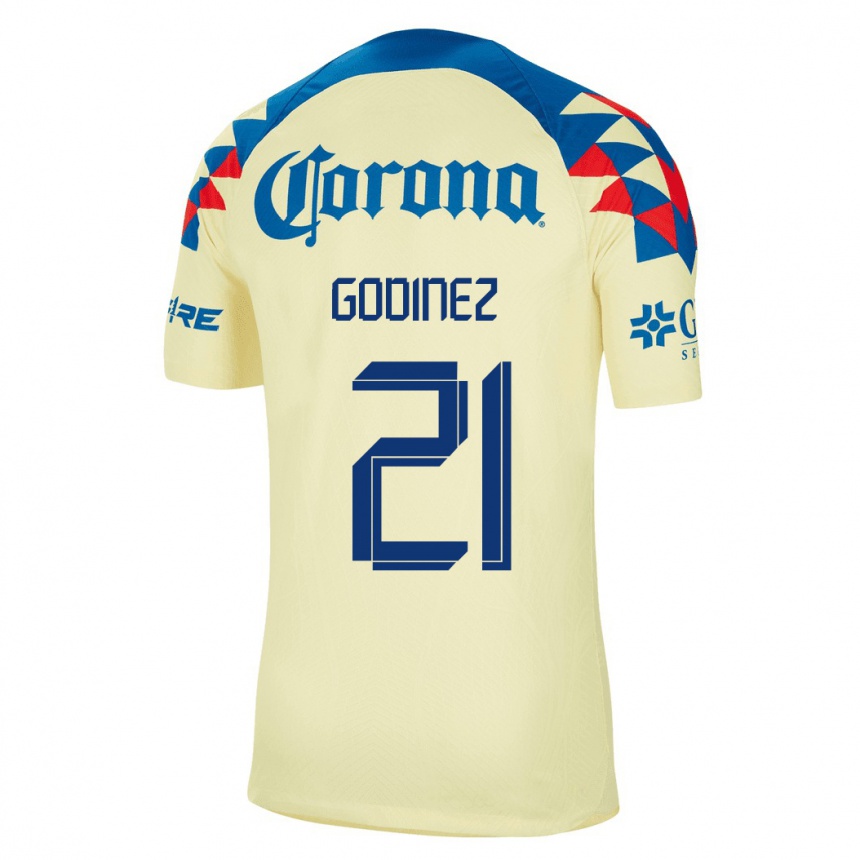 Hombre Fútbol Camiseta Alexandra Godinez #21 Amarillo 1ª Equipación 2023/24 México