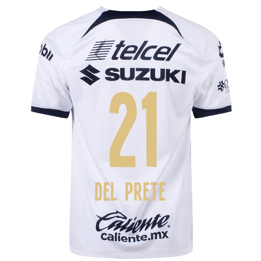 Hombre Fútbol Camiseta Gustavo Del Prete #21 Blanco 1ª Equipación 2023/24 México