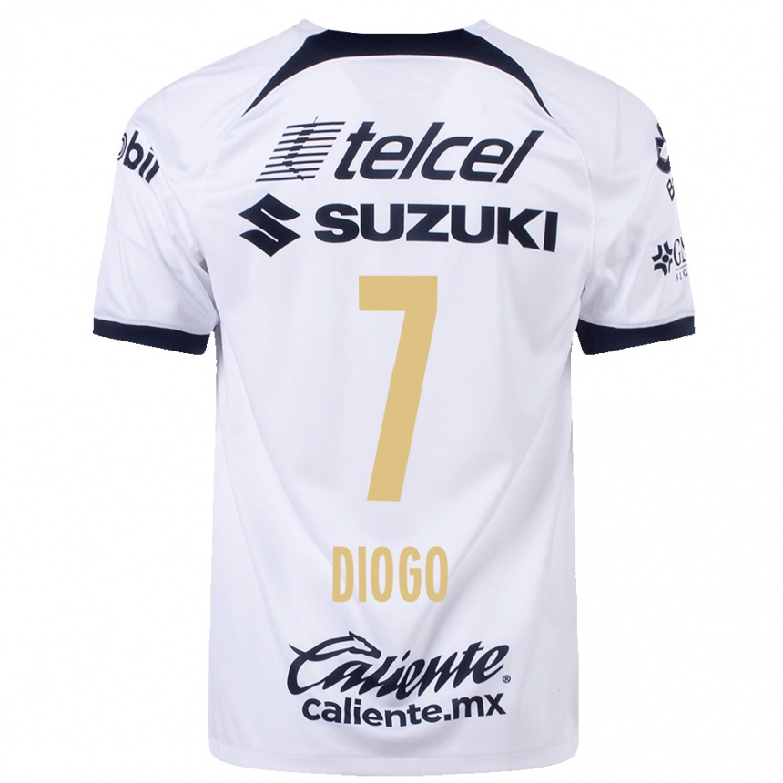 Hombre Fútbol Camiseta Diogo #7 Blanco 1ª Equipación 2023/24 México