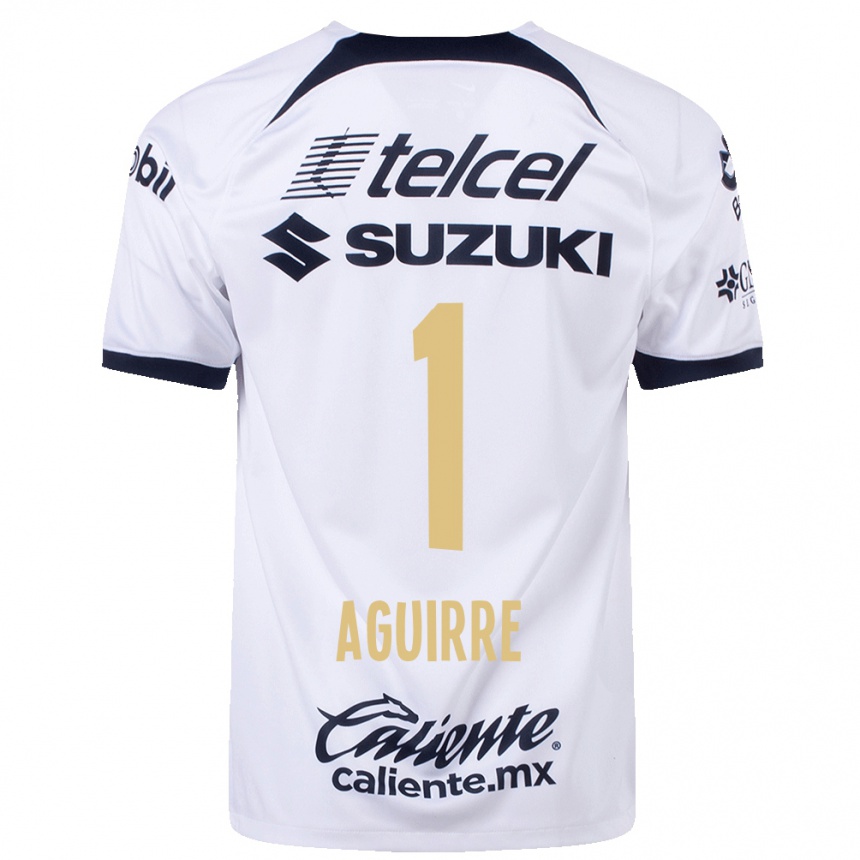 Hombre Fútbol Camiseta Miriam Aguirre #1 Blanco 1ª Equipación 2023/24 México