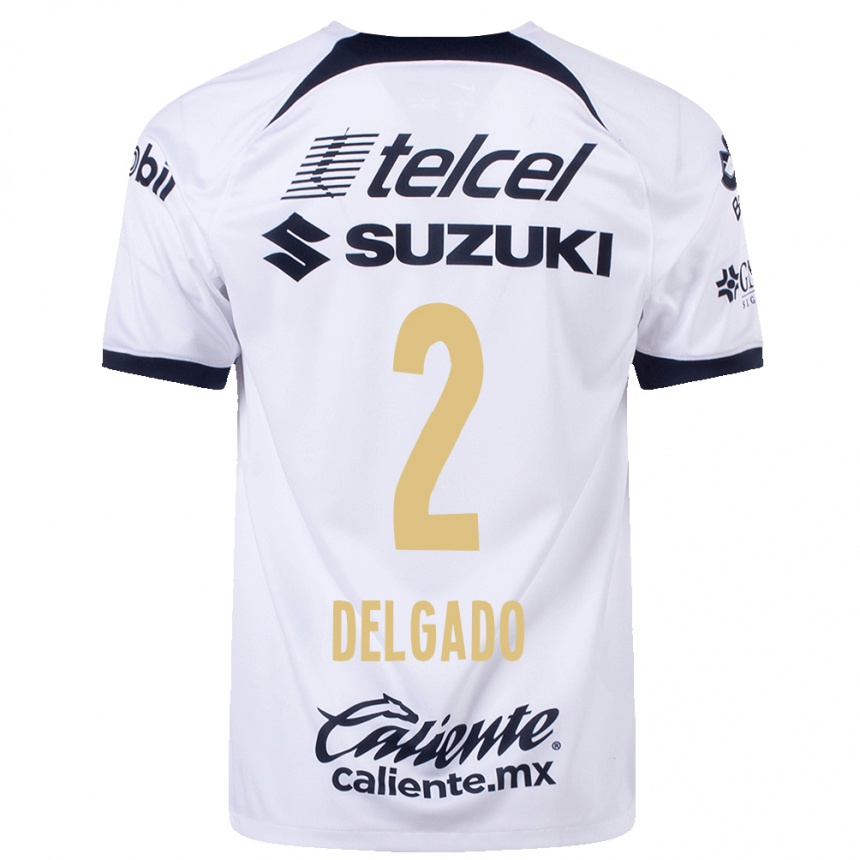Hombre Fútbol Camiseta Dirce Delgado #2 Blanco 1ª Equipación 2023/24 México