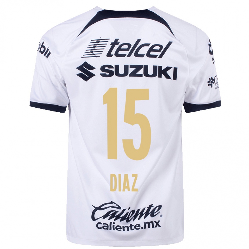 Hombre Fútbol Camiseta Marylin Diaz #15 Blanco 1ª Equipación 2023/24 México