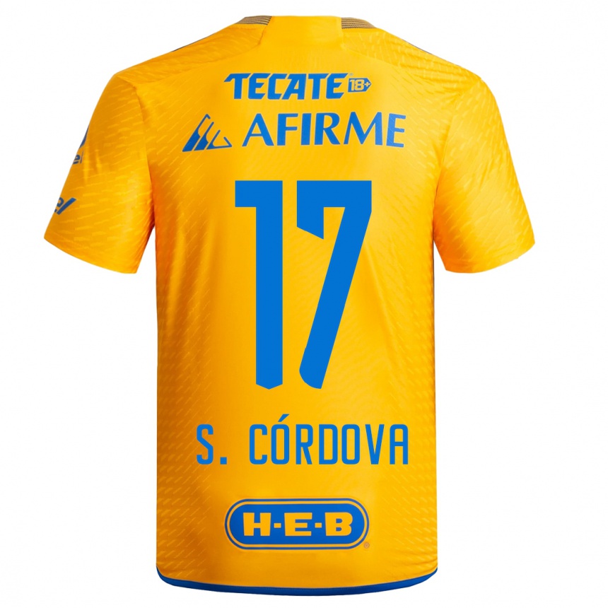 Hombre Fútbol Camiseta Sebastian Cordova #17 Amarillo 1ª Equipación 2023/24 México