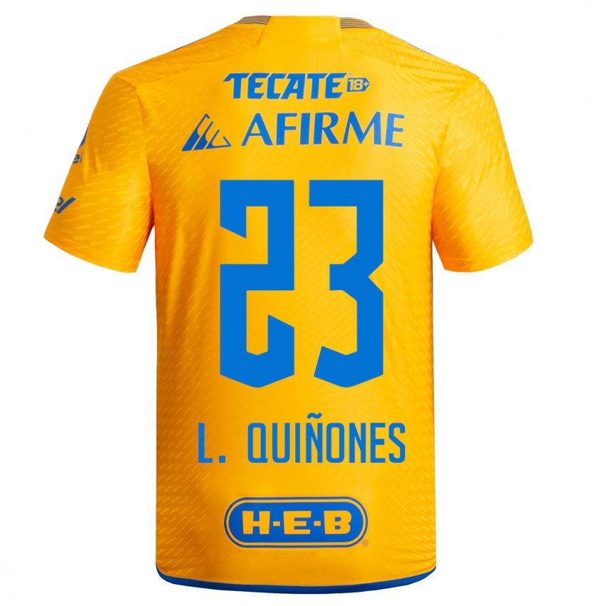 Hombre Fútbol Camiseta Luis Quinones #23 Amarillo 1ª Equipación 2023/24 México