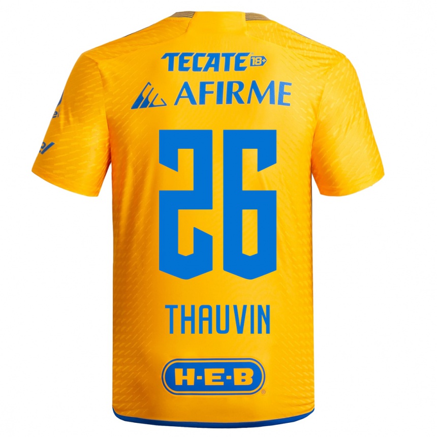 Hombre Fútbol Camiseta Florian Thauvin #26 Amarillo 1ª Equipación 2023/24 México