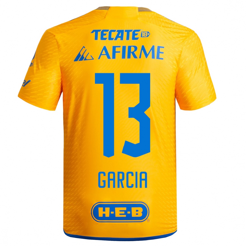 Hombre Fútbol Camiseta Miriam Garcia #13 Amarillo 1ª Equipación 2023/24 México