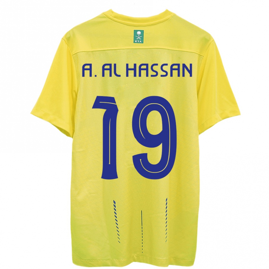 Hombre Fútbol Camiseta Ali Al-Hassan #19 Amarillo 1ª Equipación 2023/24 México