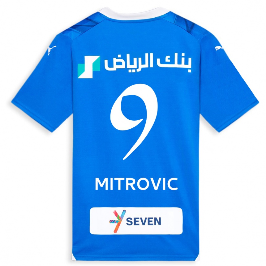 Hombre Fútbol Camiseta Aleksandar Mitrovic #9 Azul 1ª Equipación 2023/24 México