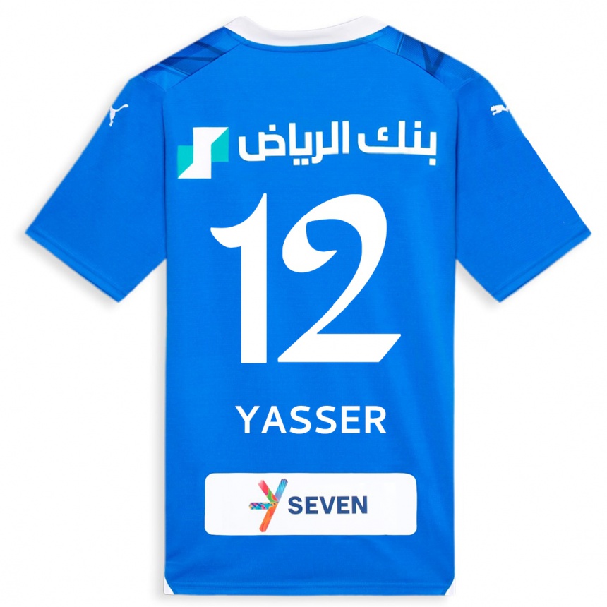 Hombre Fútbol Camiseta Yasser Al-Shahrani #12 Azul 1ª Equipación 2023/24 México