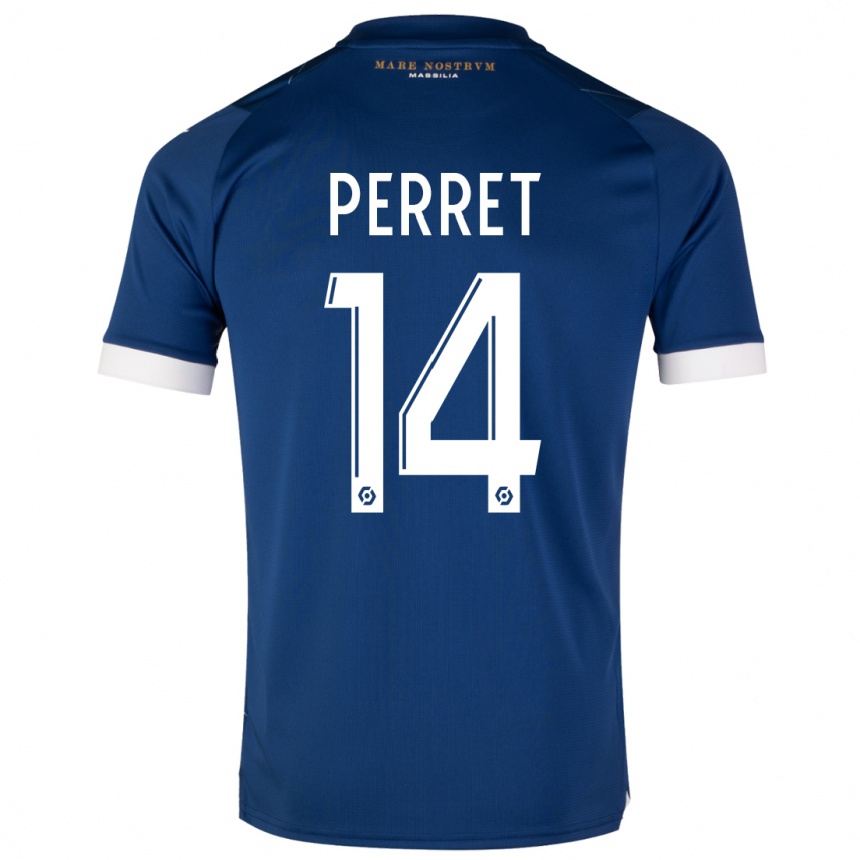 Hombre Fútbol Camiseta Jenny Perret #14 Azul Oscuro 2ª Equipación 2023/24 México