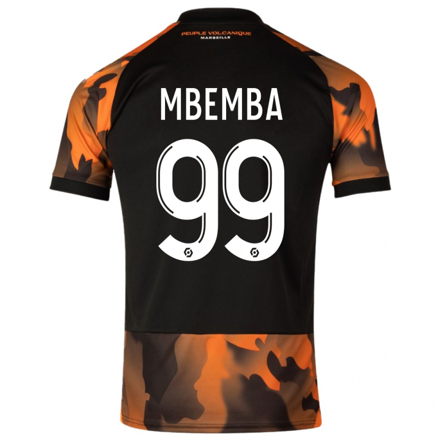 Hombre Fútbol Camiseta Chancel Mbemba #99 Negro Naranja Equipación Tercera 2023/24 México