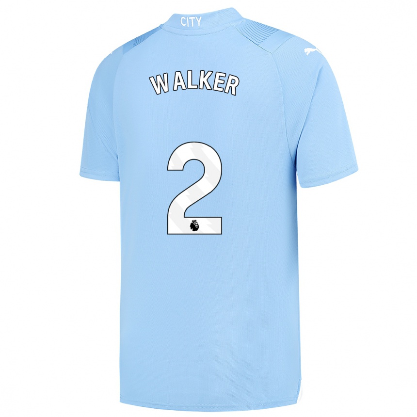 Mujer Fútbol Camiseta Kyle Walker #2 Azul Claro 1ª Equipación 2023/24 México