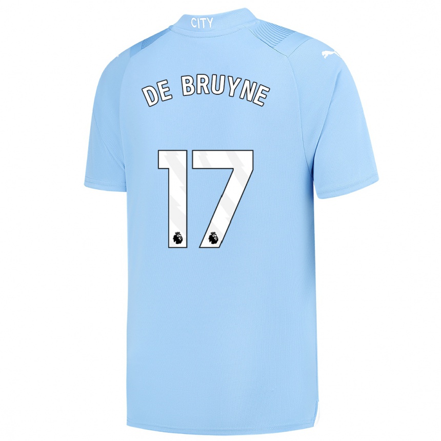 Mujer Fútbol Camiseta Kevin De Bruyne #17 Azul Claro 1ª Equipación 2023/24 México