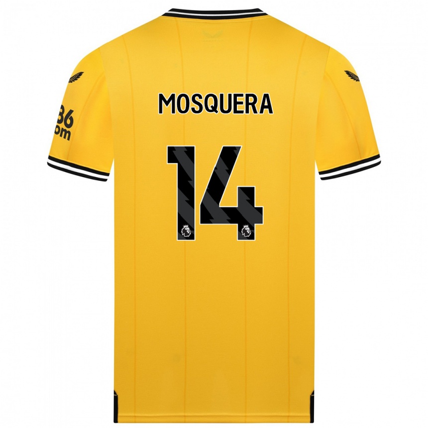 Mujer Fútbol Camiseta Yerson Mosquera #14 Amarillo 1ª Equipación 2023/24 México