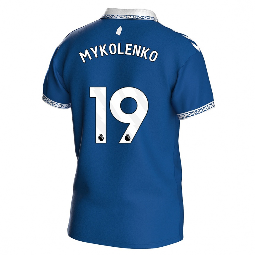 Mujer Fútbol Camiseta Vitaliy Mykolenko #19 Azul Real 1ª Equipación 2023/24 México