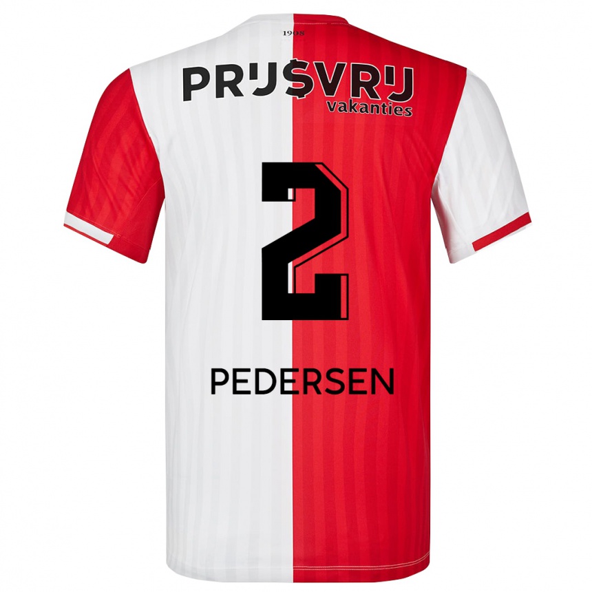 Mujer Fútbol Camiseta Marcus Pedersen #2 Rojo Blanco 1ª Equipación 2023/24 México