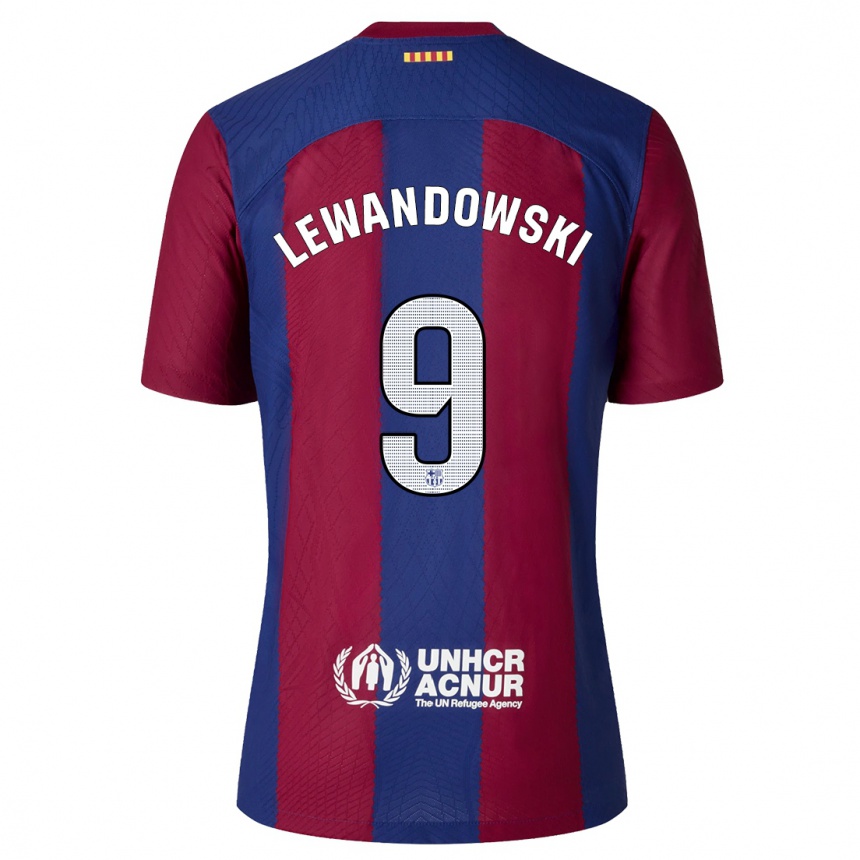 Mujer Fútbol Camiseta Robert Lewandowski #9 Rojo Azul 1ª Equipación 2023/24 México