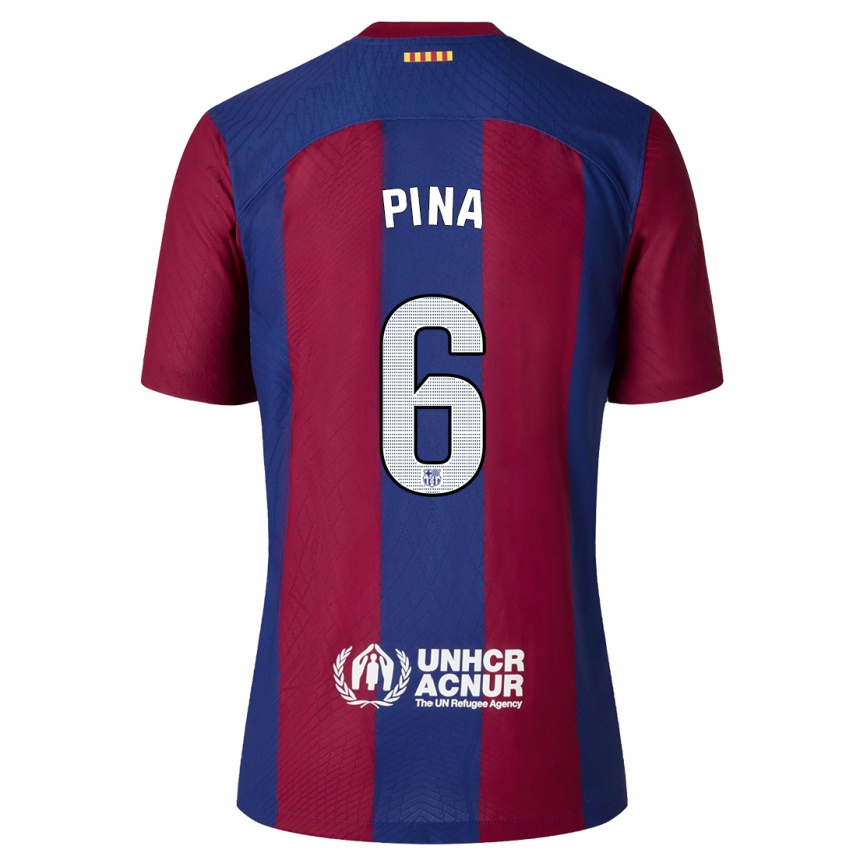 Mujer Fútbol Camiseta Claudia Pina #6 Rojo Azul 1ª Equipación 2023/24 México