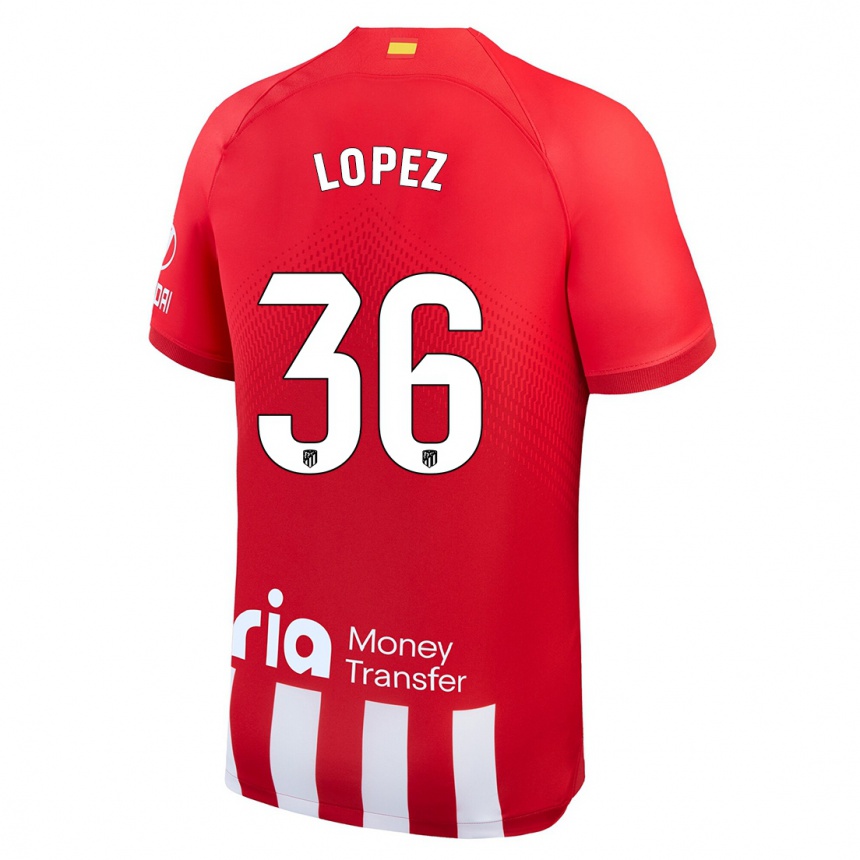 Mujer Fútbol Camiseta David Lopez #36 Rojo Blanco 1ª Equipación 2023/24 México