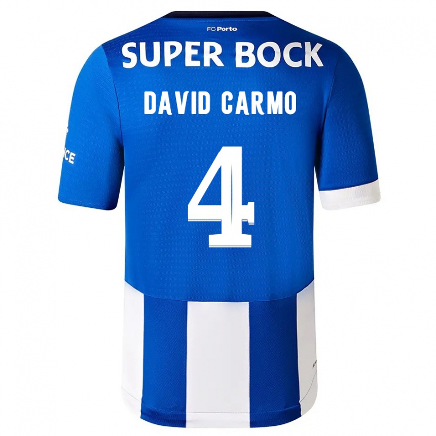 Mujer Fútbol Camiseta David Carmo #4 Azul Blanco 1ª Equipación 2023/24 México