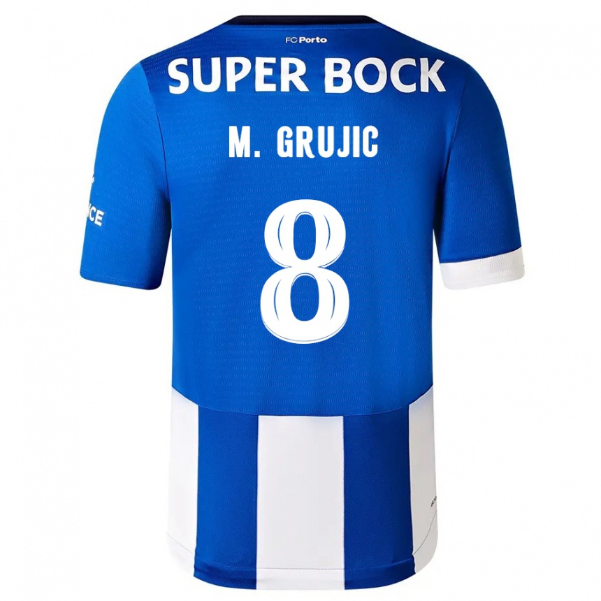 Mujer Fútbol Camiseta Marko Grujic #8 Azul Blanco 1ª Equipación 2023/24 México