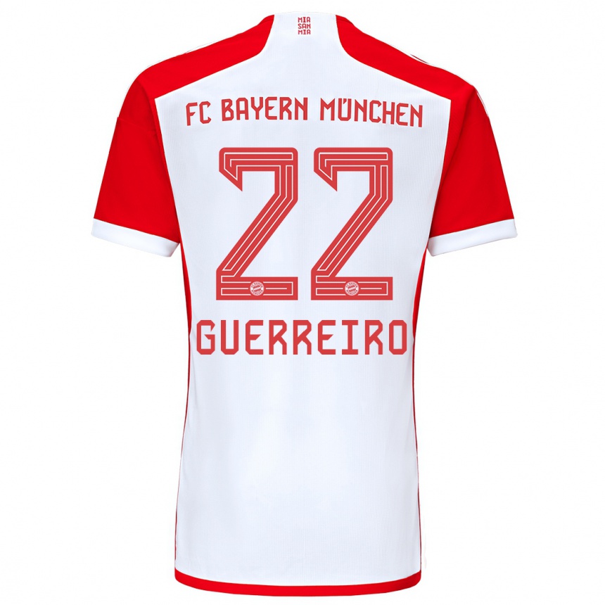 Mujer Fútbol Camiseta Raphael Guerreiro #22 Rojo Blanco 1ª Equipación 2023/24 México