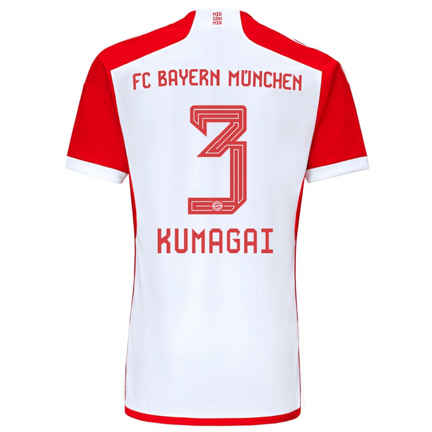 Mujer Fútbol Camiseta Saki Kumagai #3 Rojo Blanco 1ª Equipación 2023/24 México