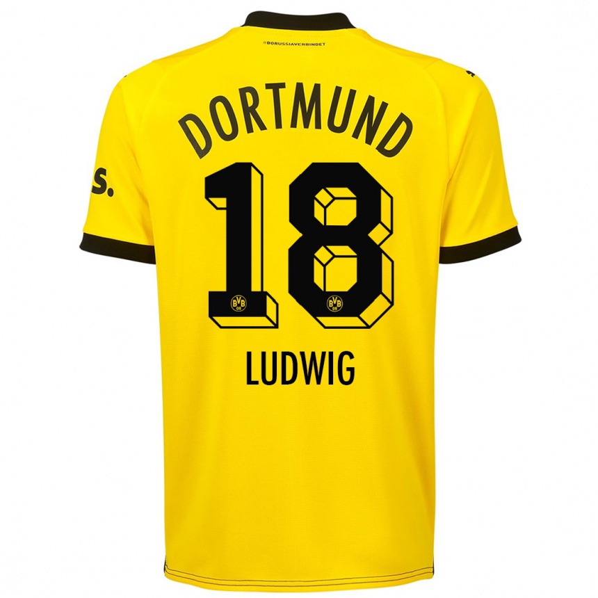 Mujer Fútbol Camiseta Michel Ludwig #18 Amarillo 1ª Equipación 2023/24 México