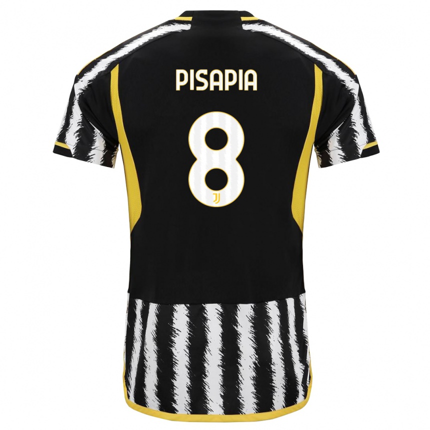 Mujer Fútbol Camiseta Luciano Pisapia #8 Blanco Negro 1ª Equipación 2023/24 México