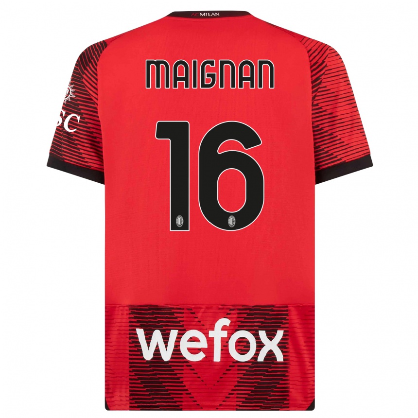 Mujer Fútbol Camiseta Mike Maignan #16 Negro Rojo 1ª Equipación 2023/24 México