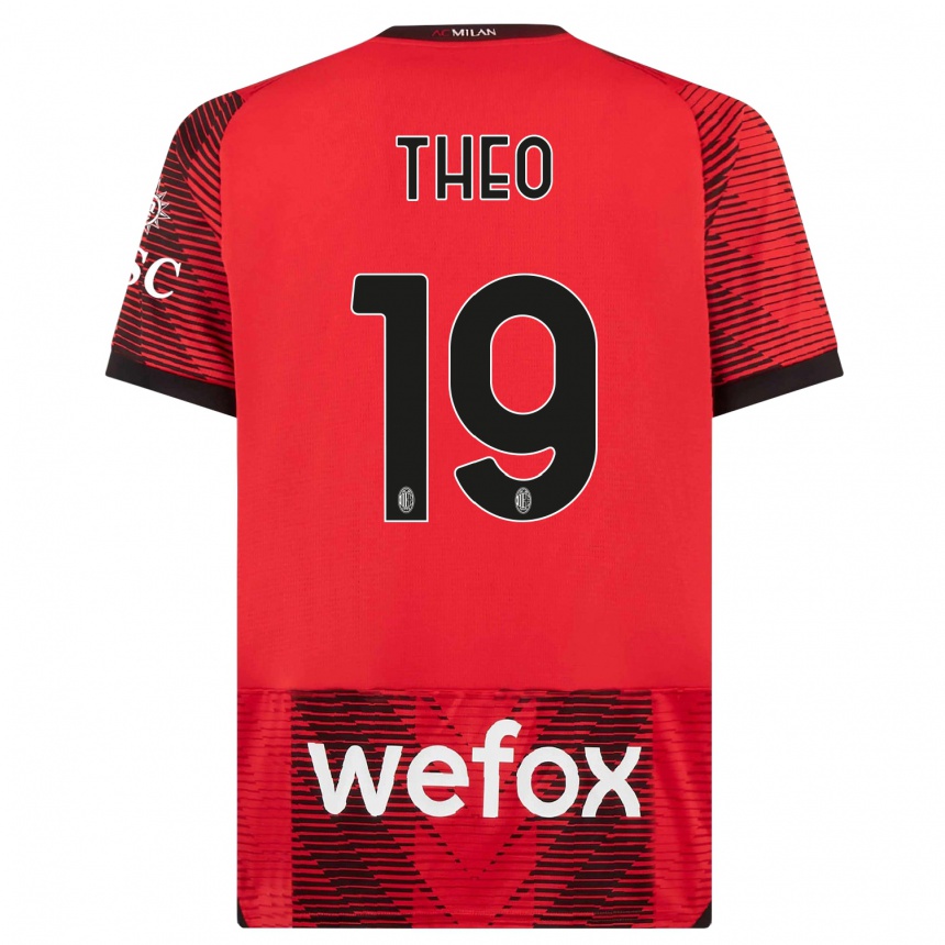 Mujer Fútbol Camiseta Theo Hernandez #19 Negro Rojo 1ª Equipación 2023/24 México