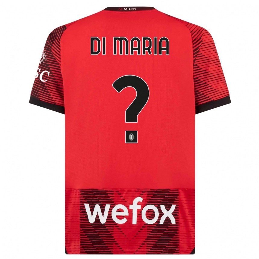 Mujer Fútbol Camiseta Alessandro Di Maria #0 Negro Rojo 1ª Equipación 2023/24 México