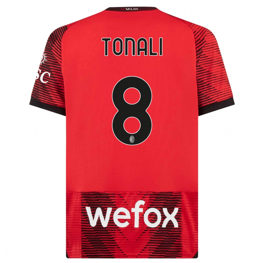 Mujer Fútbol Camiseta Sandro Tonali #8 Negro Rojo 1ª Equipación 2023/24 México