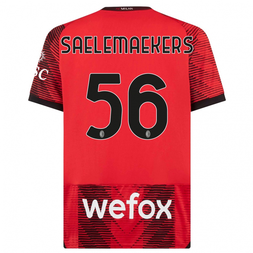 Mujer Fútbol Camiseta Alexis Saelemaekers #56 Negro Rojo 1ª Equipación 2023/24 México
