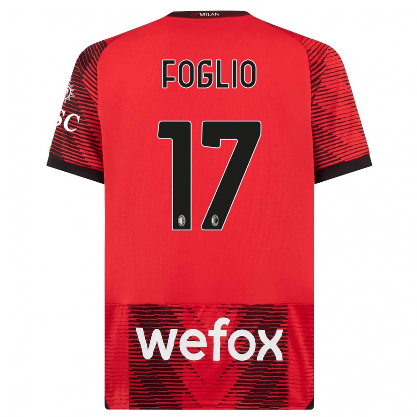 Mujer Fútbol Camiseta Christian Foglio #17 Negro Rojo 1ª Equipación 2023/24 México