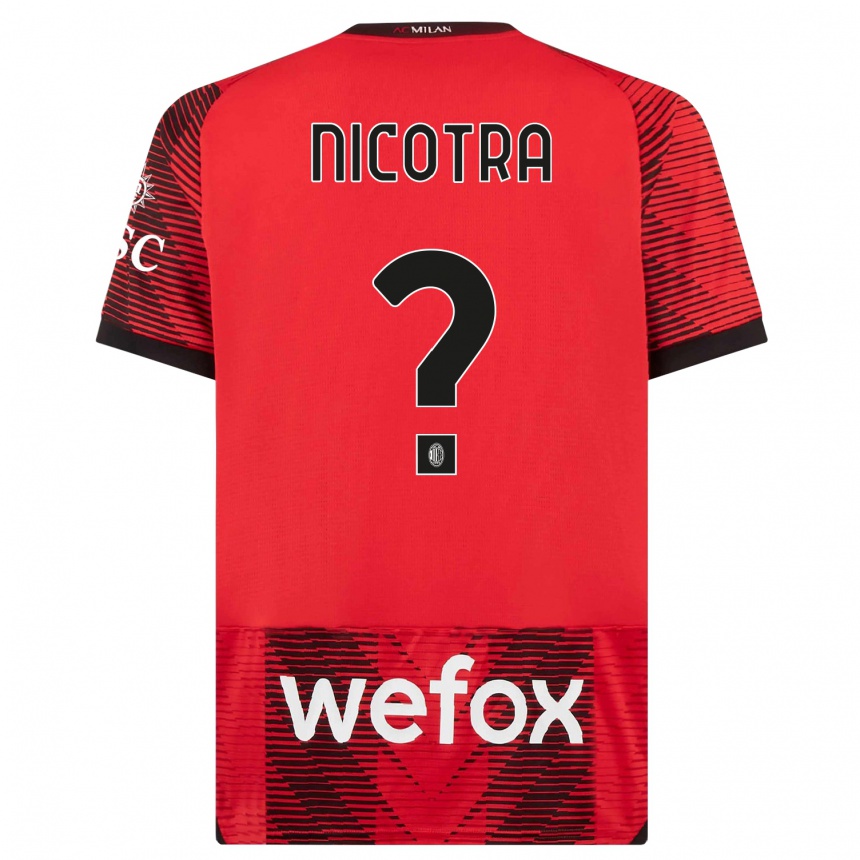 Mujer Fútbol Camiseta Riccardo Nicotra #0 Negro Rojo 1ª Equipación 2023/24 México